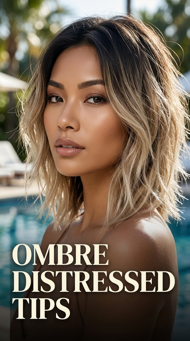 Ombre Distressed Tips