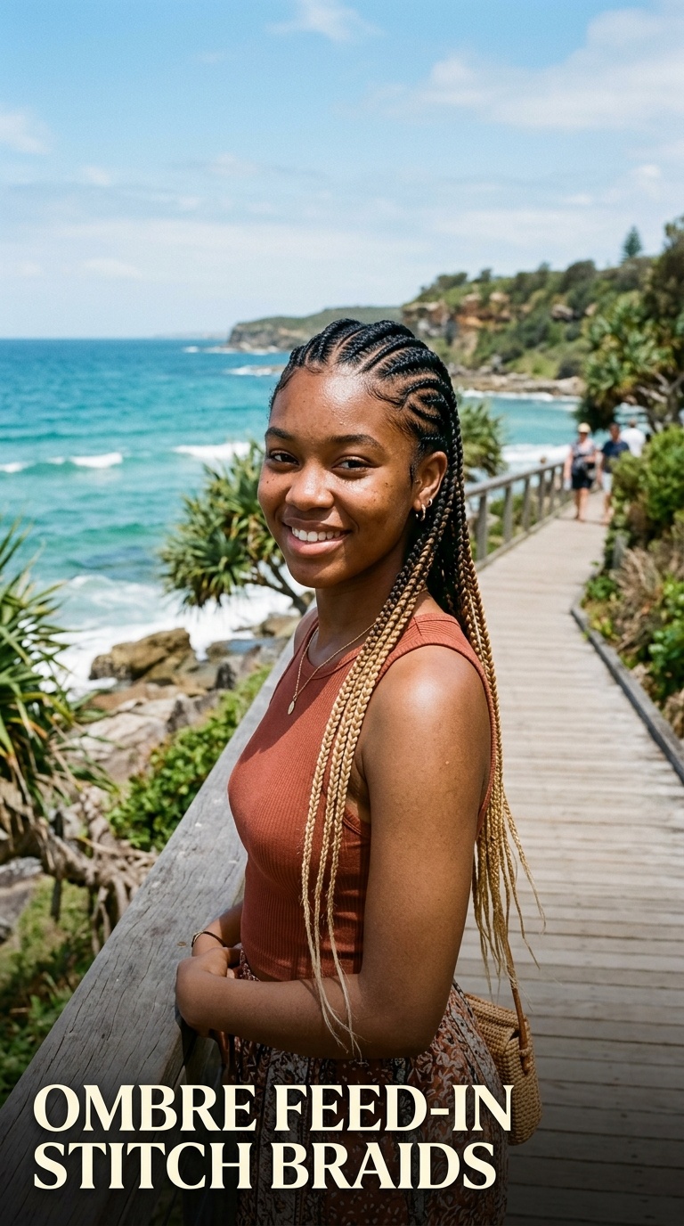 Ombre Feed-in Stitch Braids