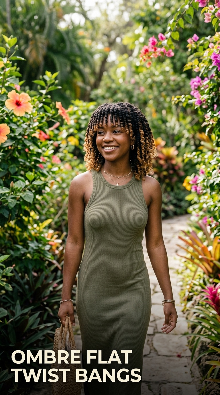 Ombre Flat Twist Bangs