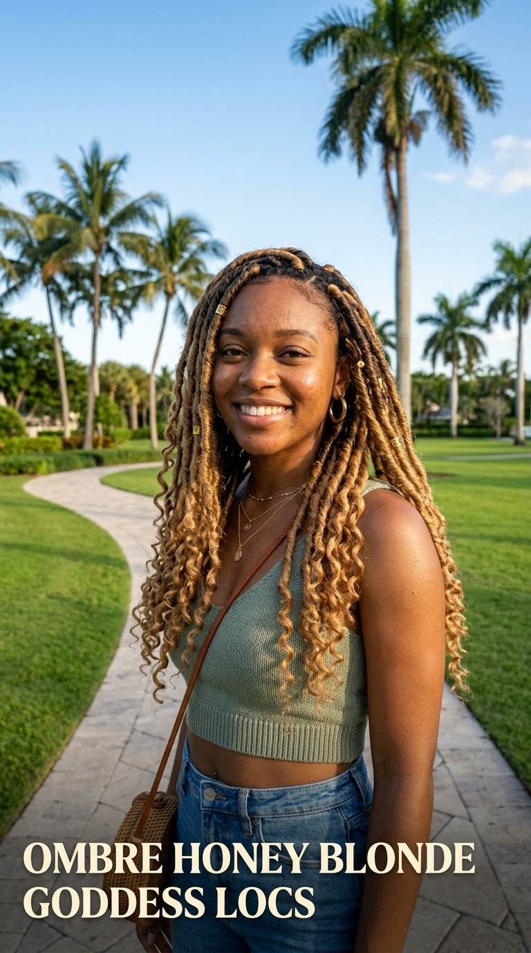 Ombre Honey Blonde Goddess Locs