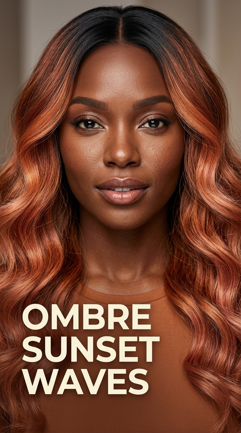 Ombre Sunset Waves