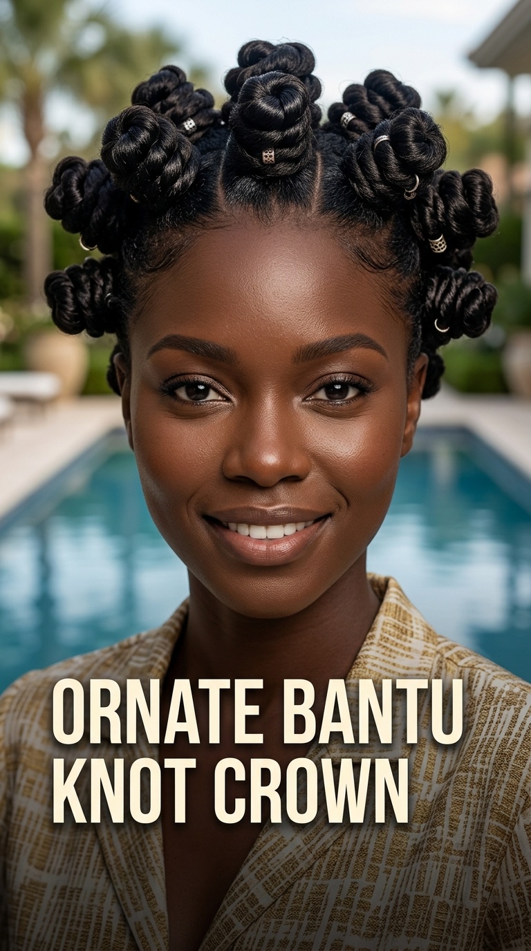 Ornate Bantu Knot Crown
