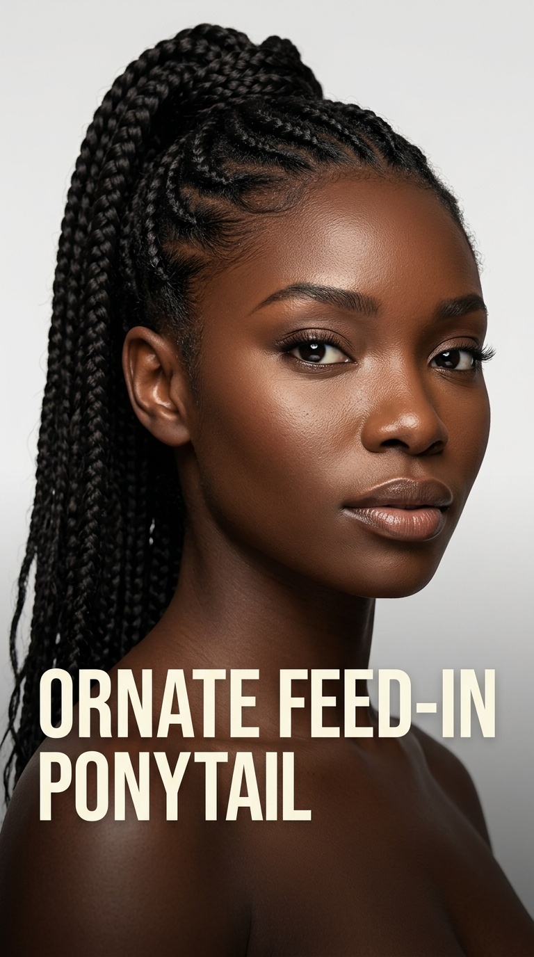 Ornate Feed-in Ponytail