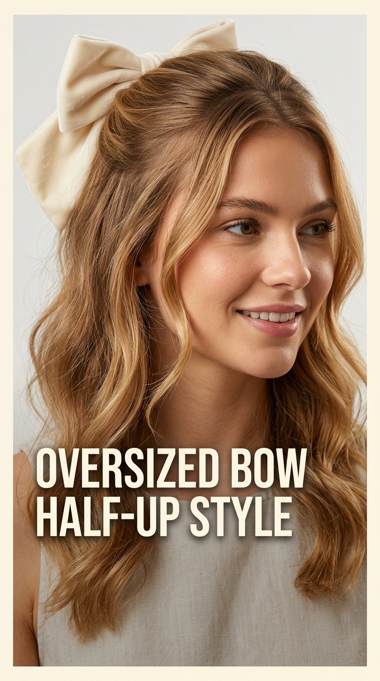 Oversized Bow Half-Up Style