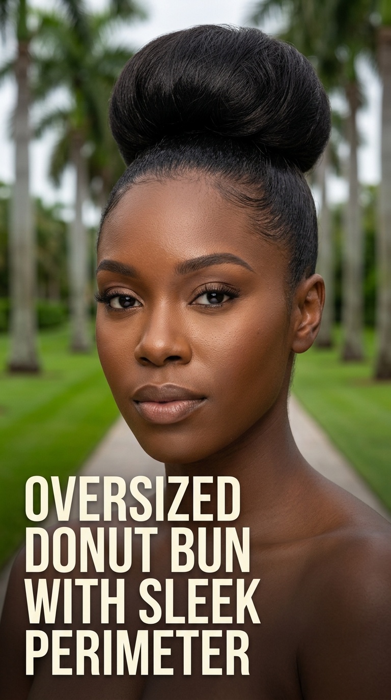 Oversized Donut Bun with Sleek Perimeter