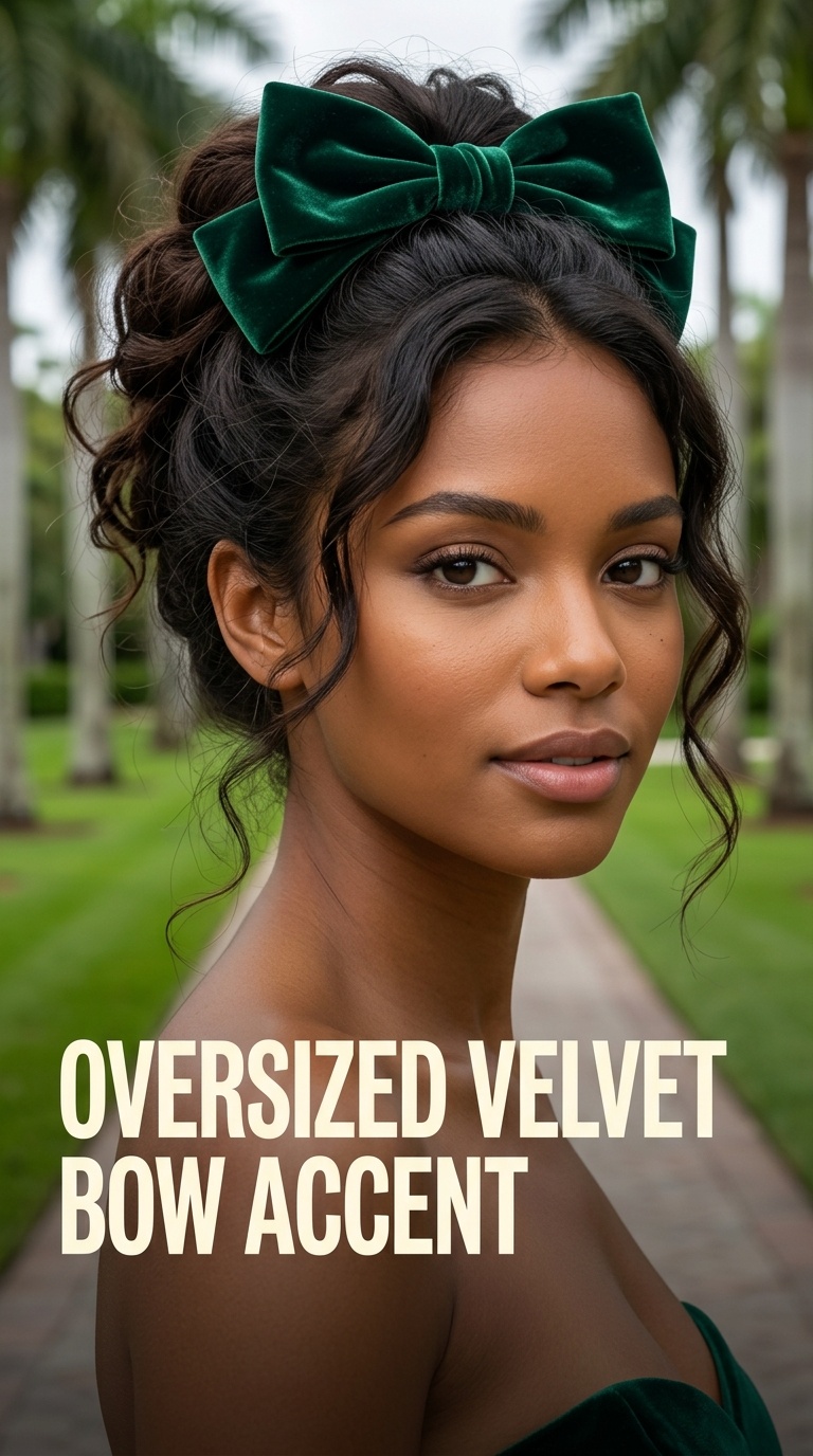 Oversized Velvet Bow Accent
