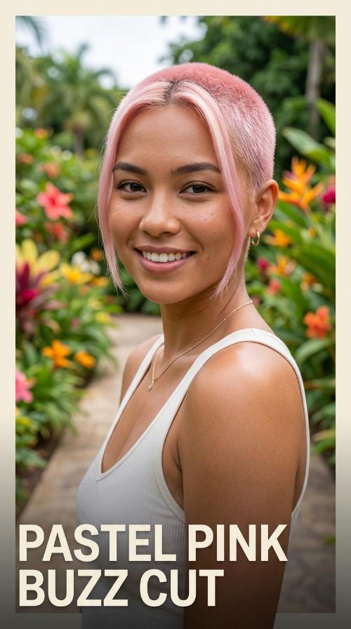 Pastel Pink Buzz Cut