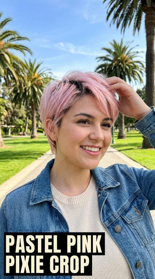 Pastel Pink Pixie Crop