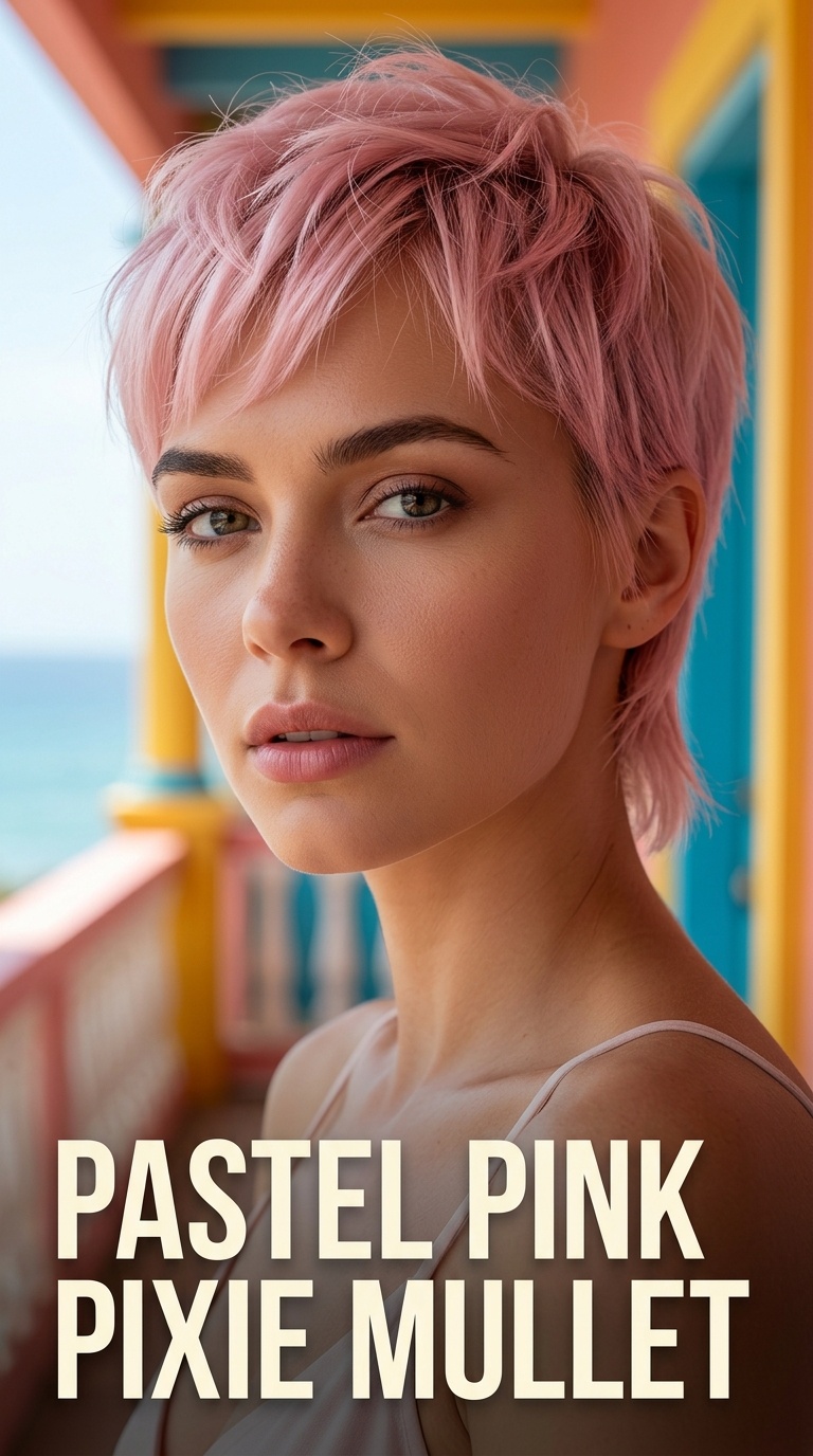 Pastel Pink Pixie Mullet
