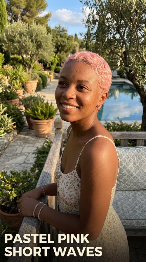 Pastel Pink Short Waves