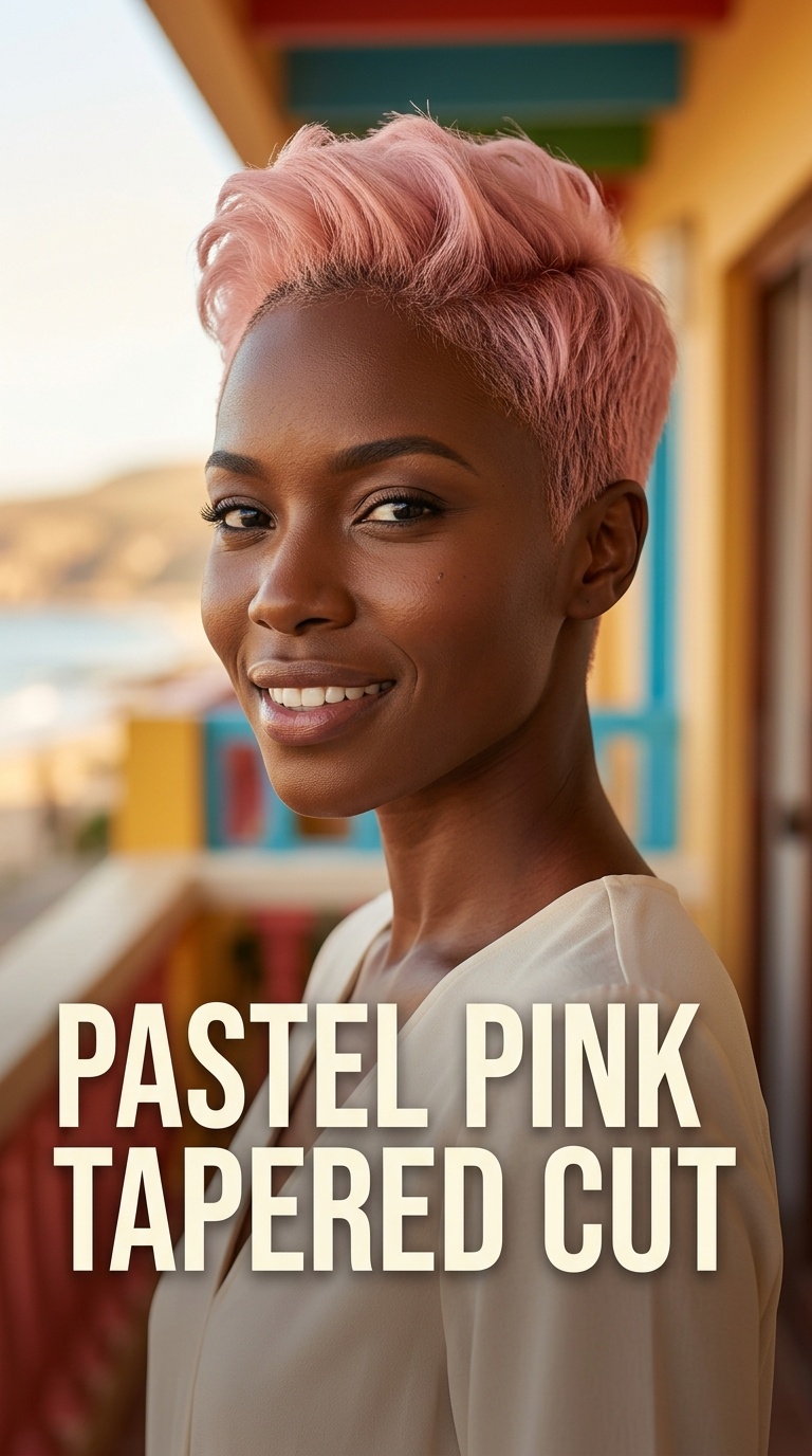 Pastel Pink Tapered Cut