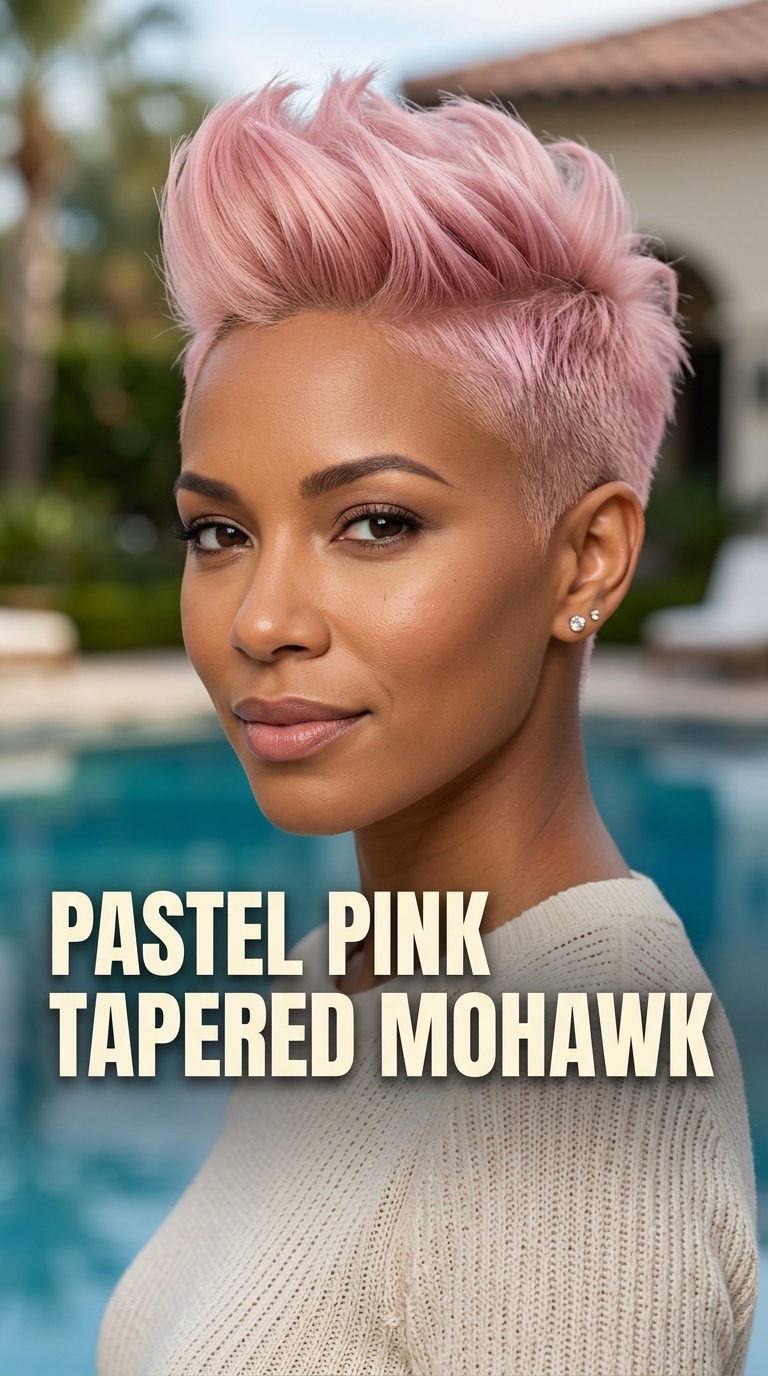 Pastel Pink Tapered Mohawk