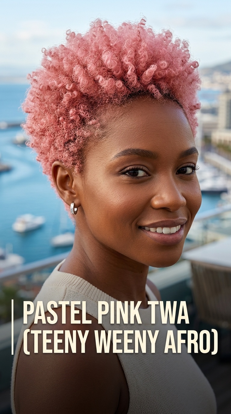 Pastel Pink TWA (Teeny Weeny Afro)