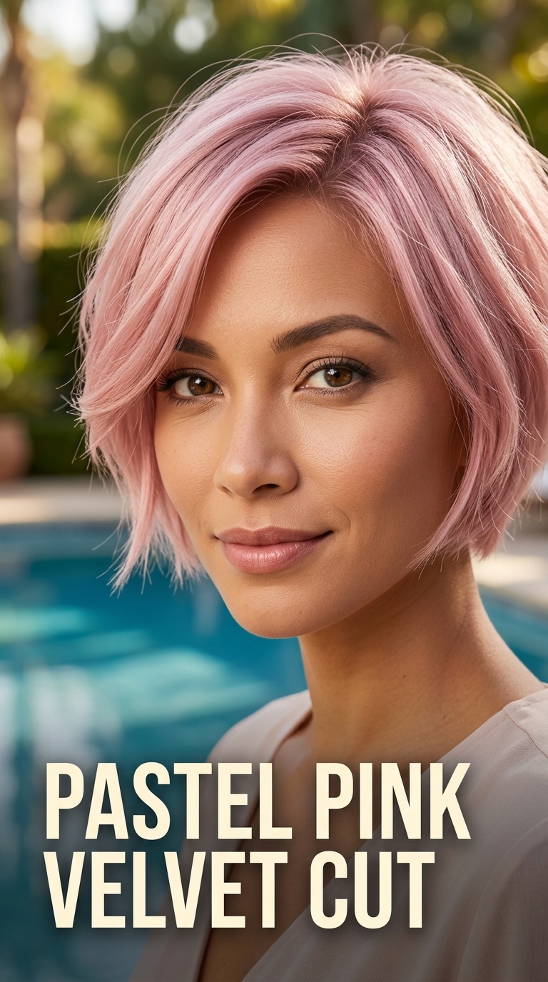 Pastel Pink Velvet Cut