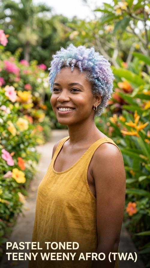 Pastel Toned Teeny Weeny Afro (TWA)
