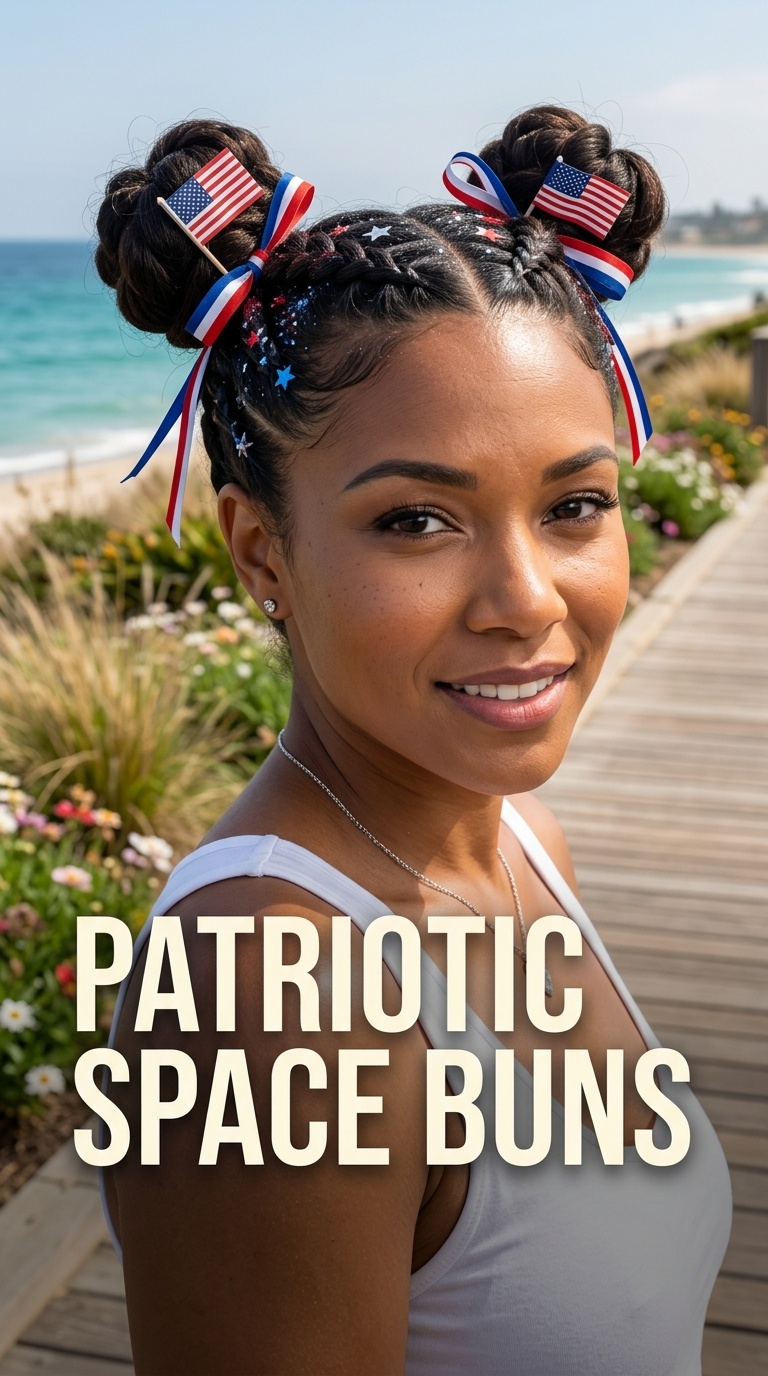 Patriotic Space Buns