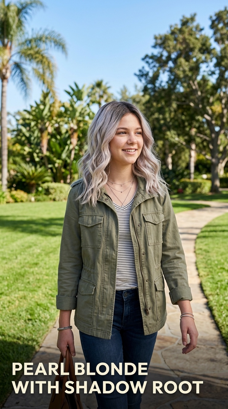 Pearl Blonde with Shadow Root