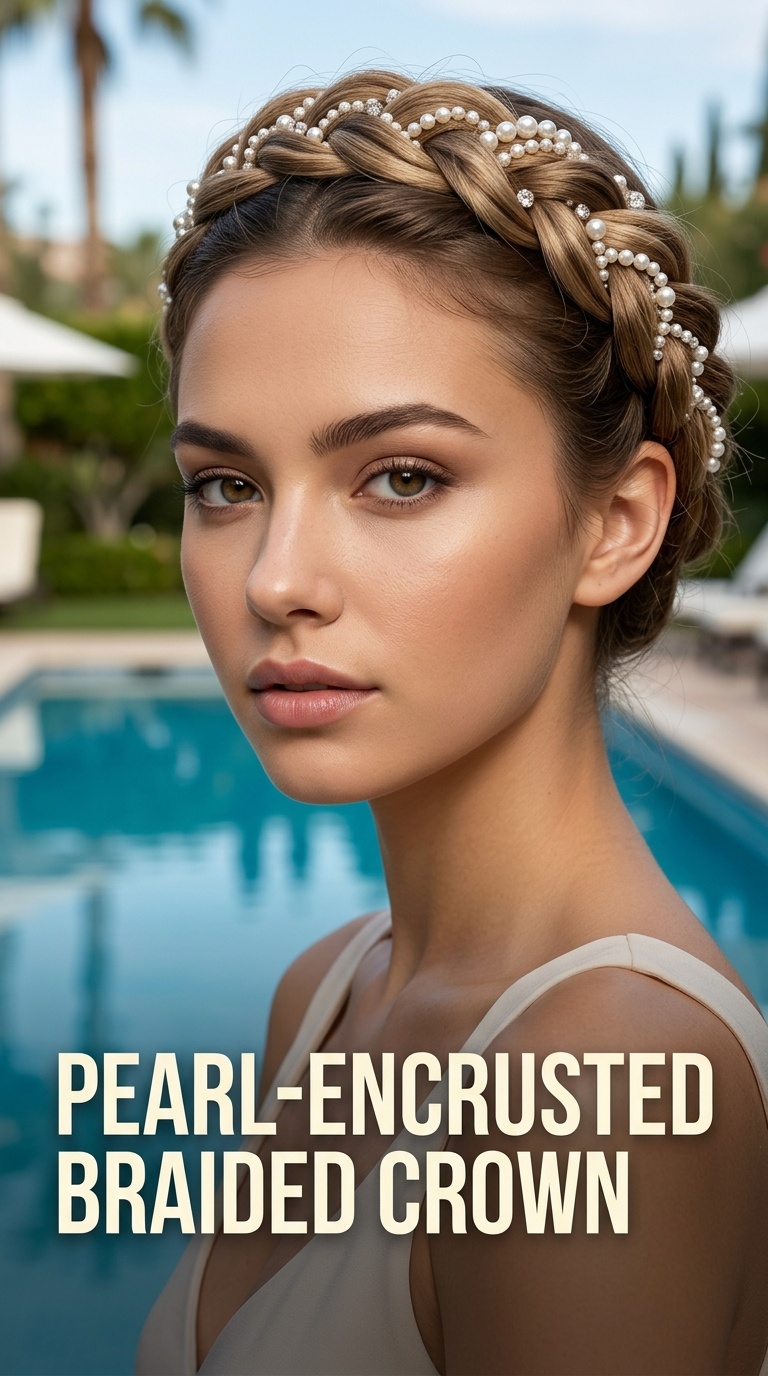 Pearl-Encrusted Braided Crown