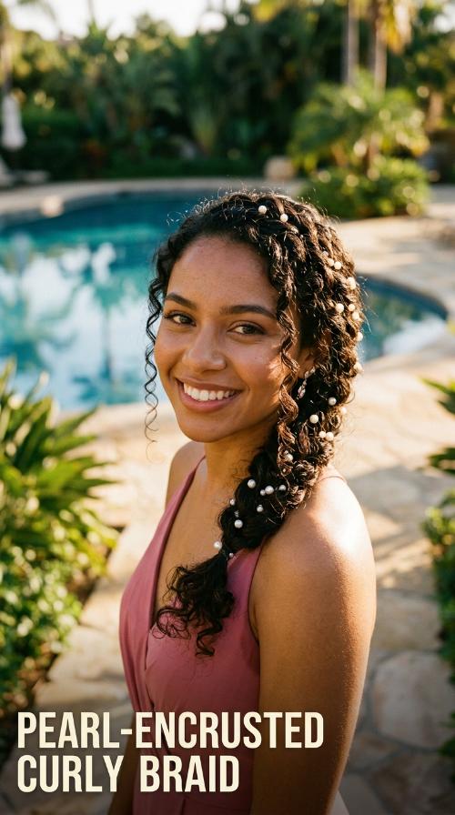 Pearl-Encrusted Curly Braid