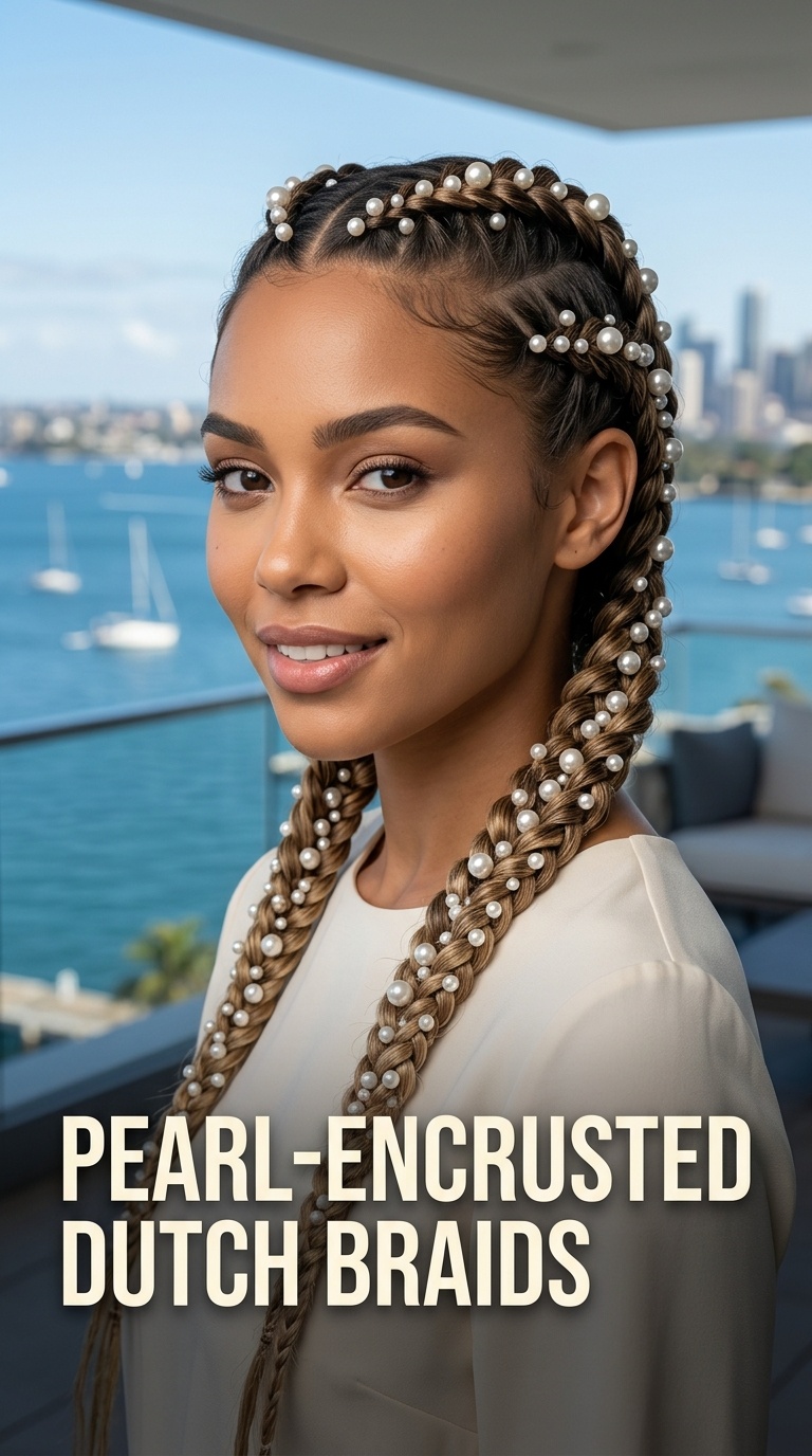 Pearl-Encrusted Dutch Braids