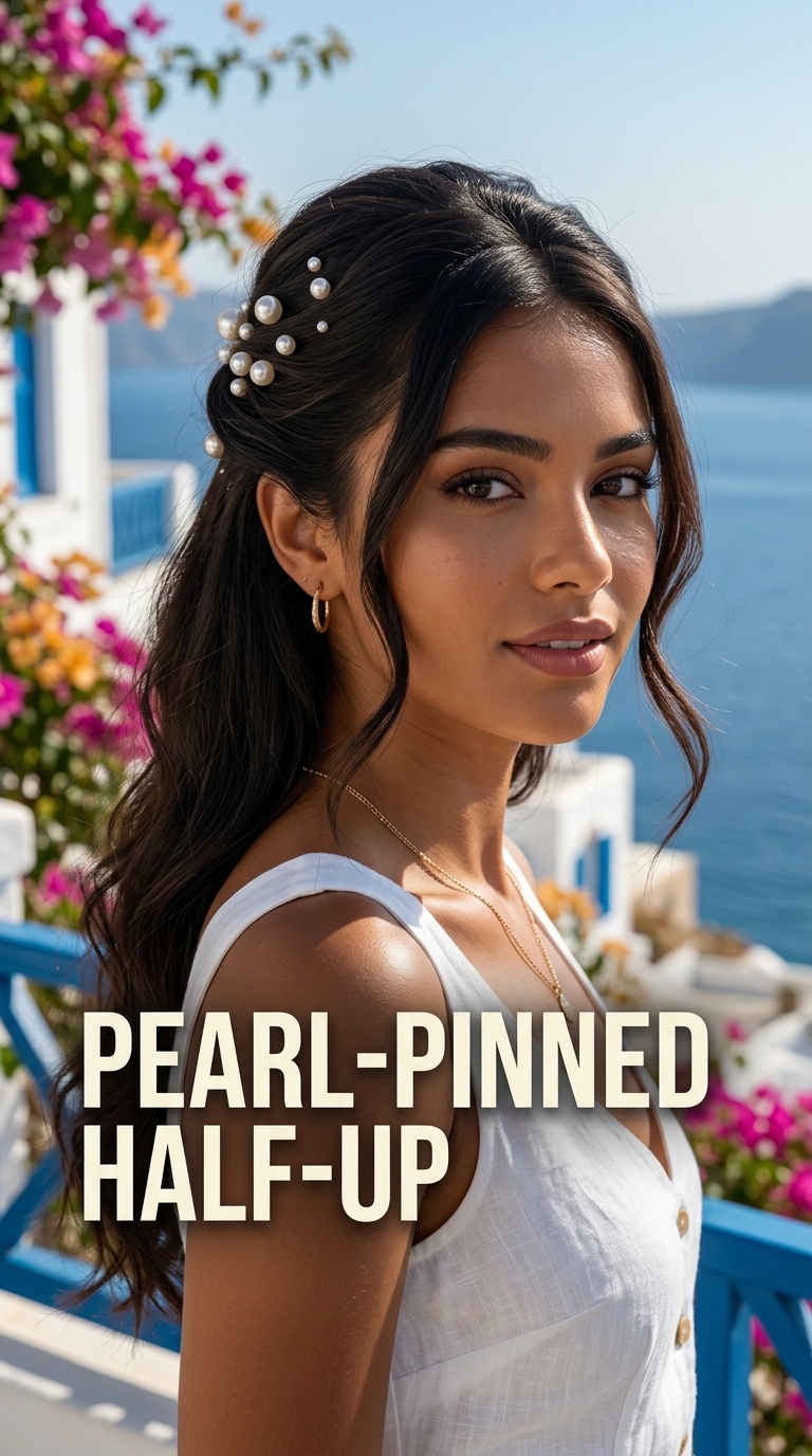 Pearl-Pinned Half-Up