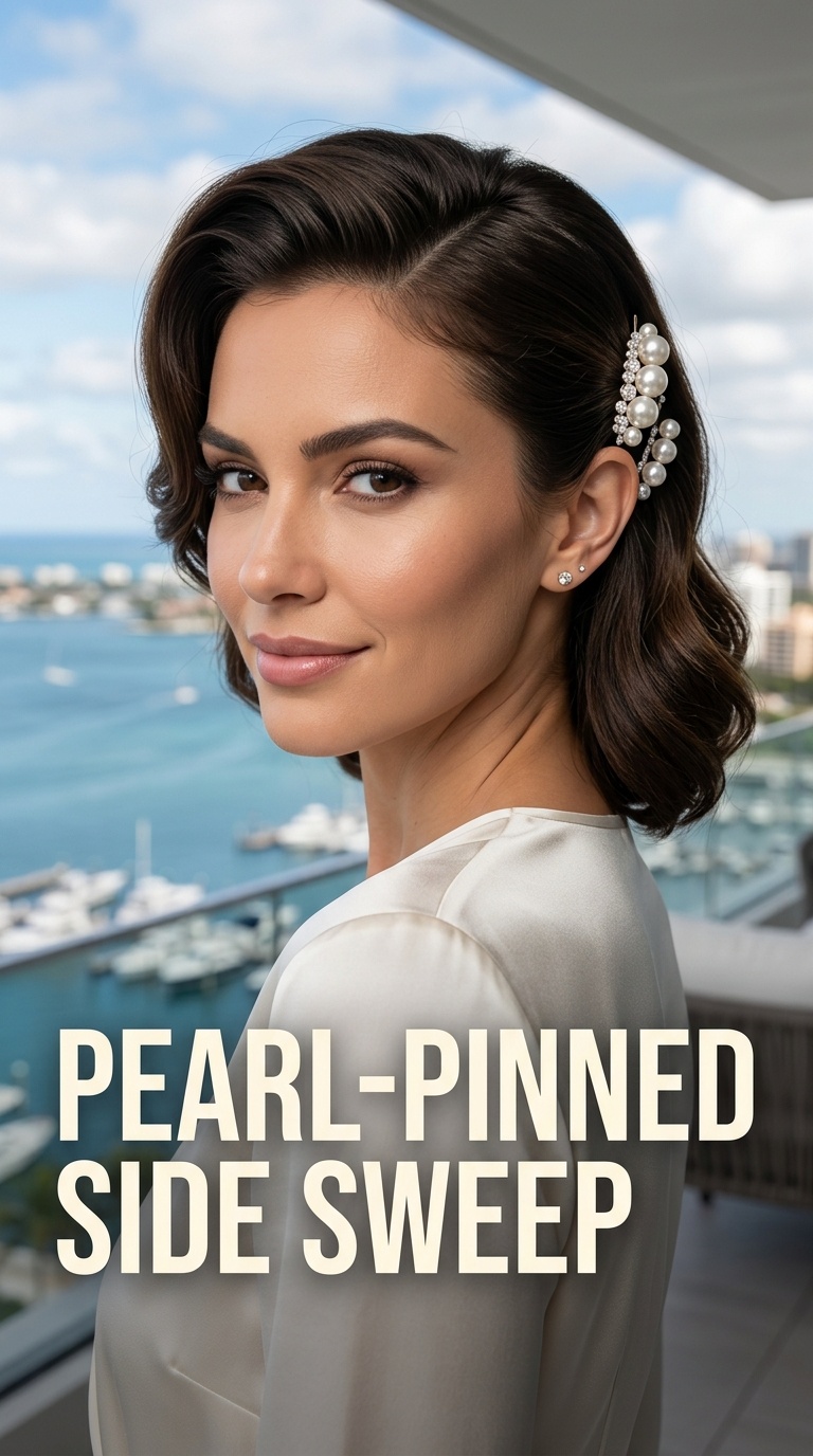 Pearl-Pinned Side Sweep