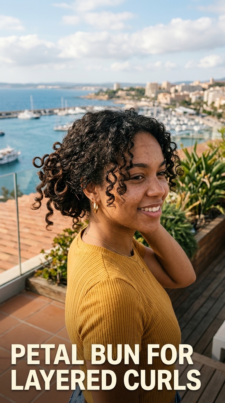 Petal Bun for Layered Curls