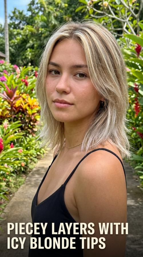 Piecey Layers with Icy Blonde Tips