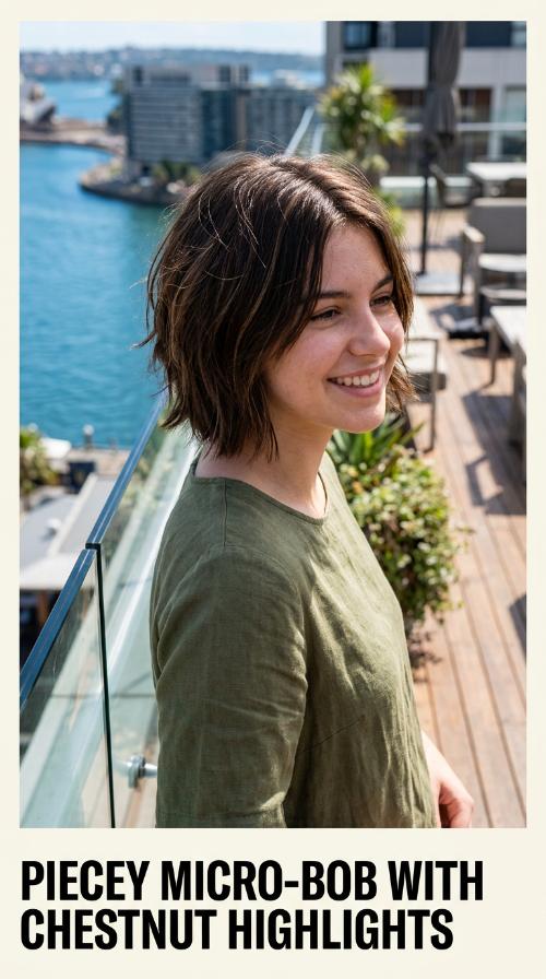 Piecey Micro-Bob with Chestnut Highlights