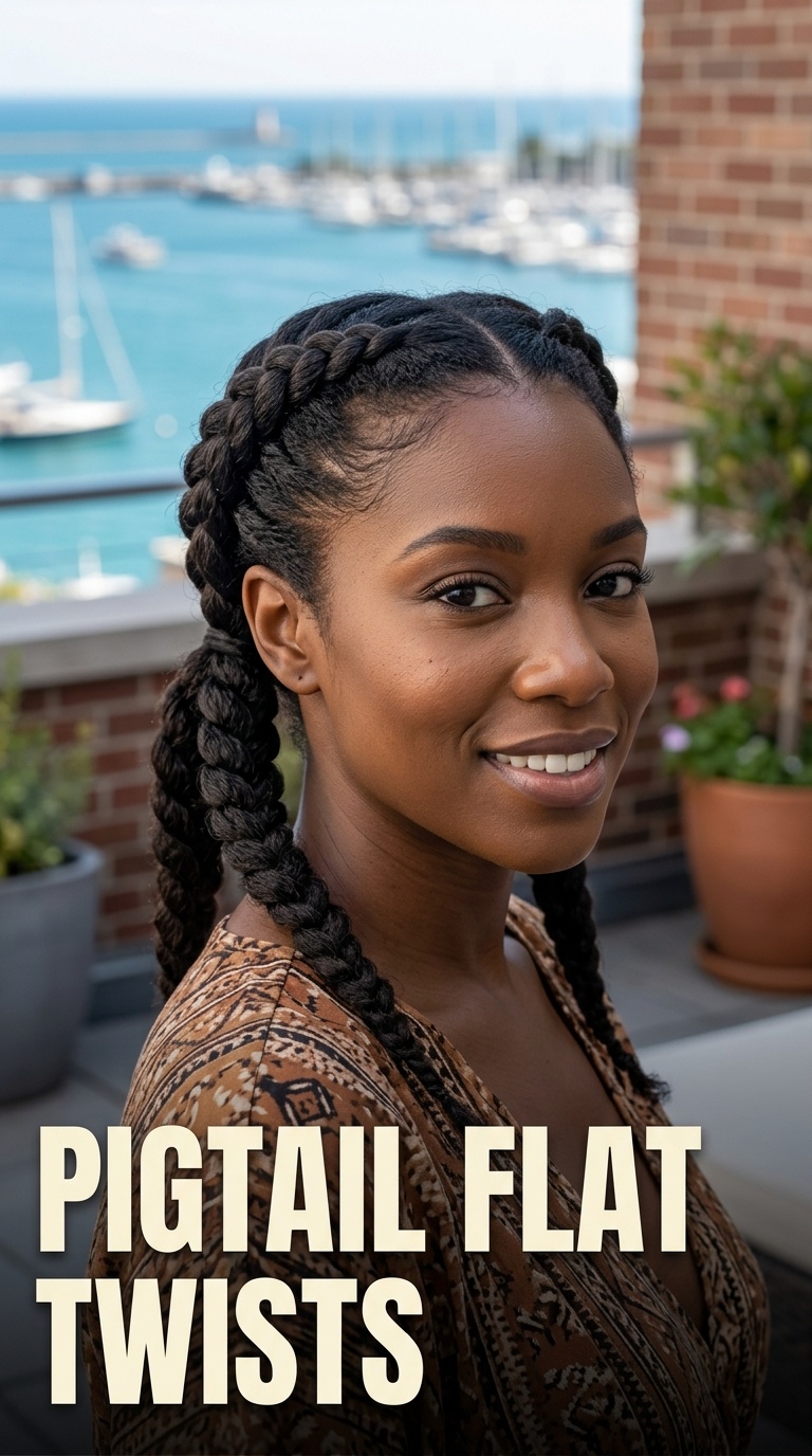 Pigtail Flat Twists