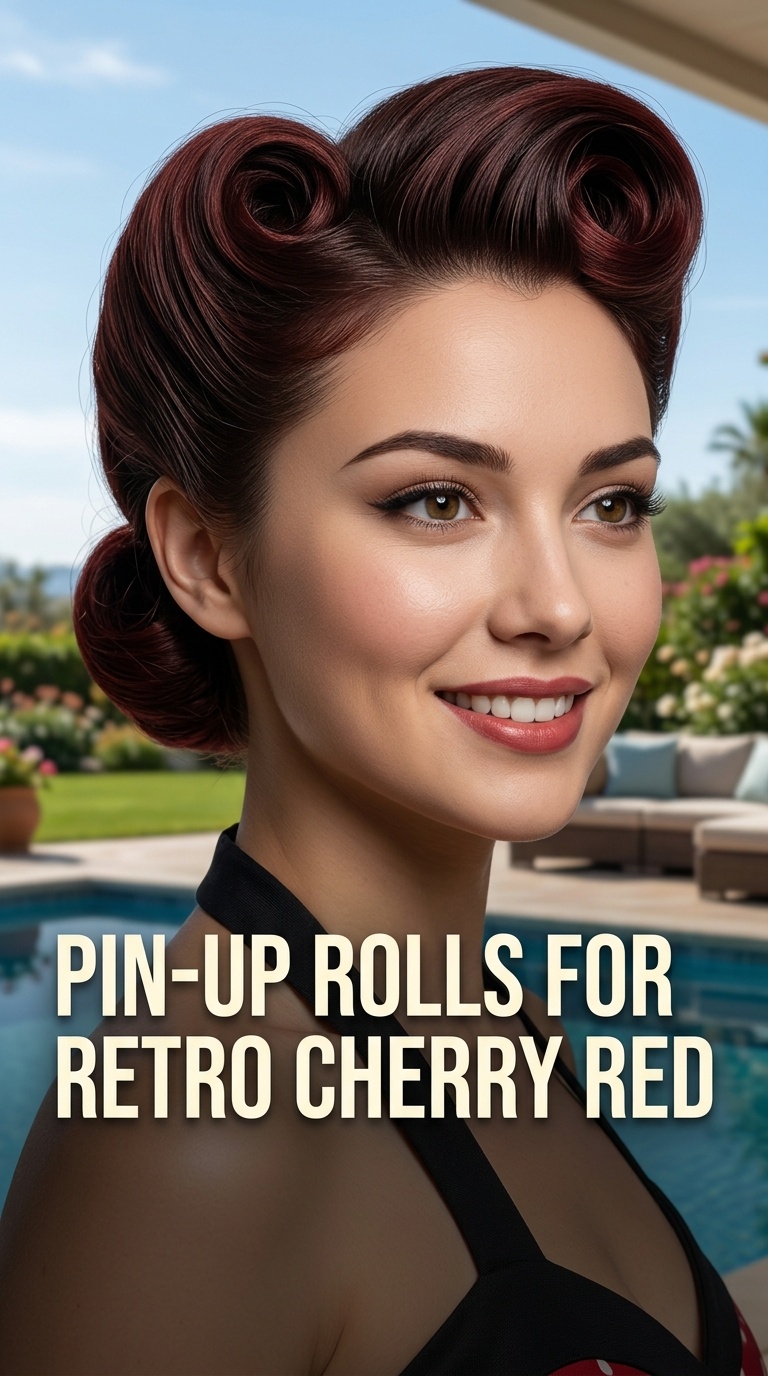 Pin-Up Rolls for Retro Cherry Red