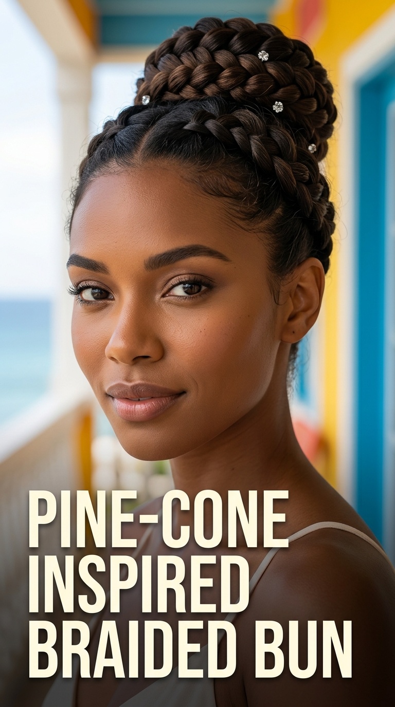 Pine-Cone Inspired Braided Bun