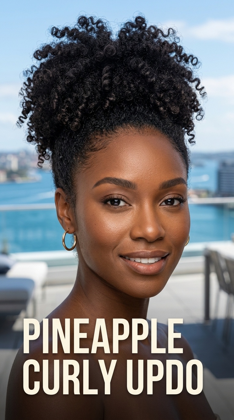 Pineapple Curly Updo