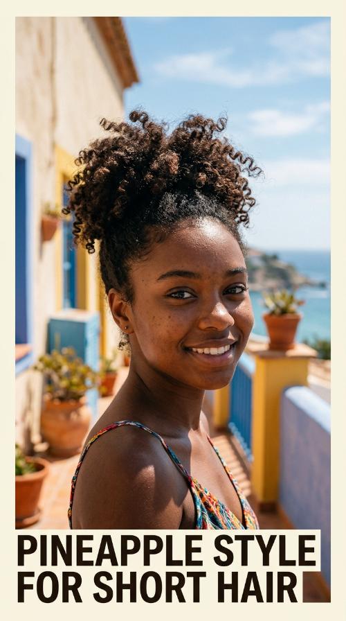 Pineapple Style for Short Hair