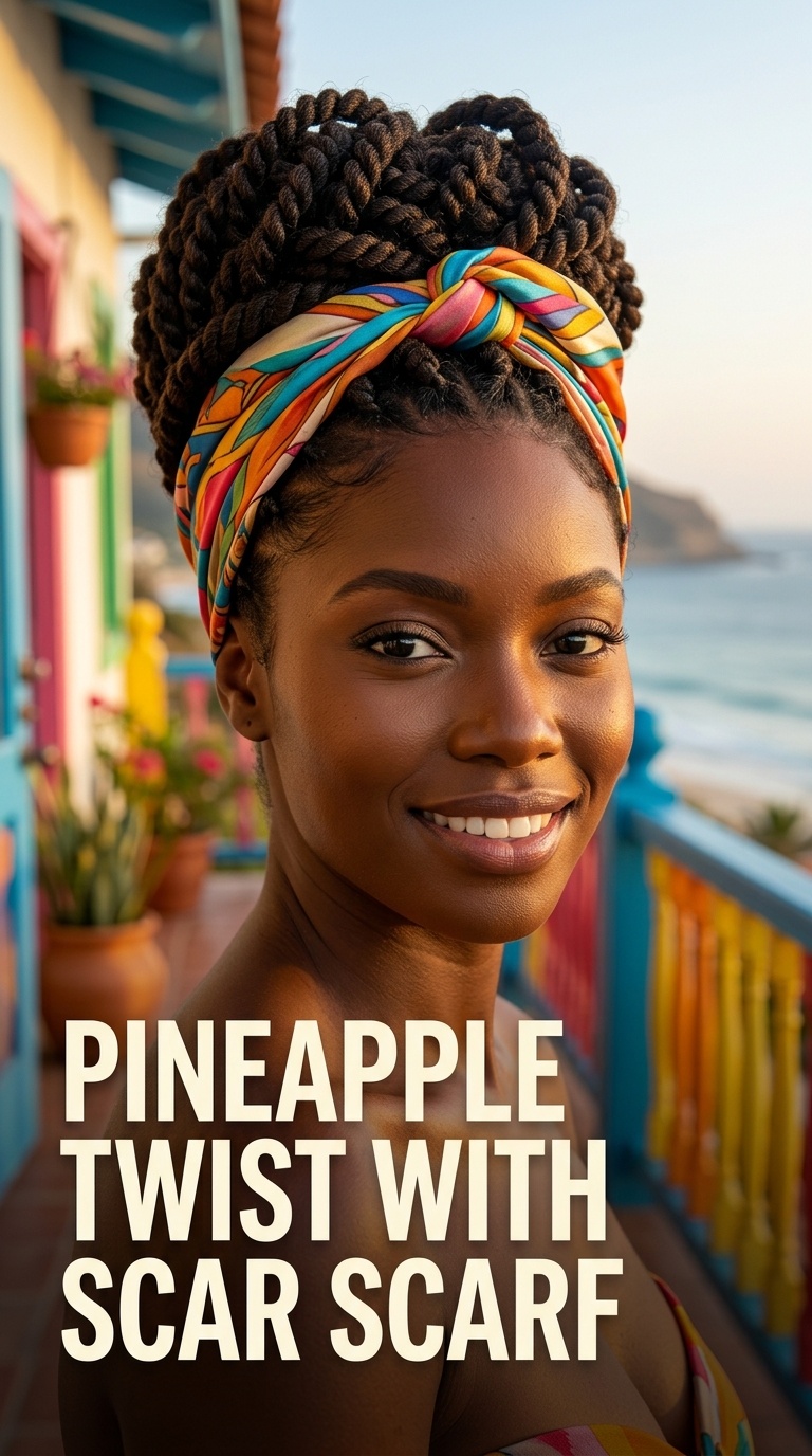 Pineapple Twist with Scarf