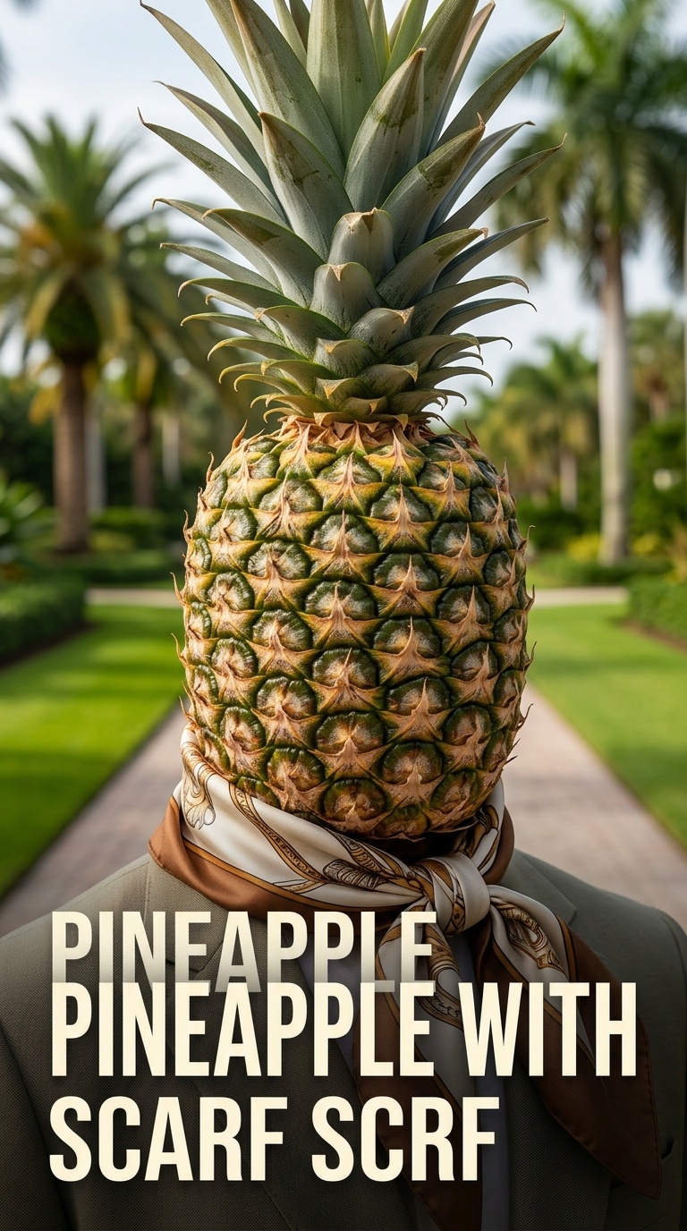 Pineapple with a Silk Scarf