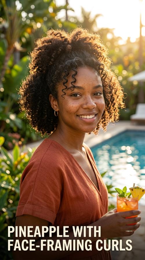 Pineapple with Face-Framing Curls