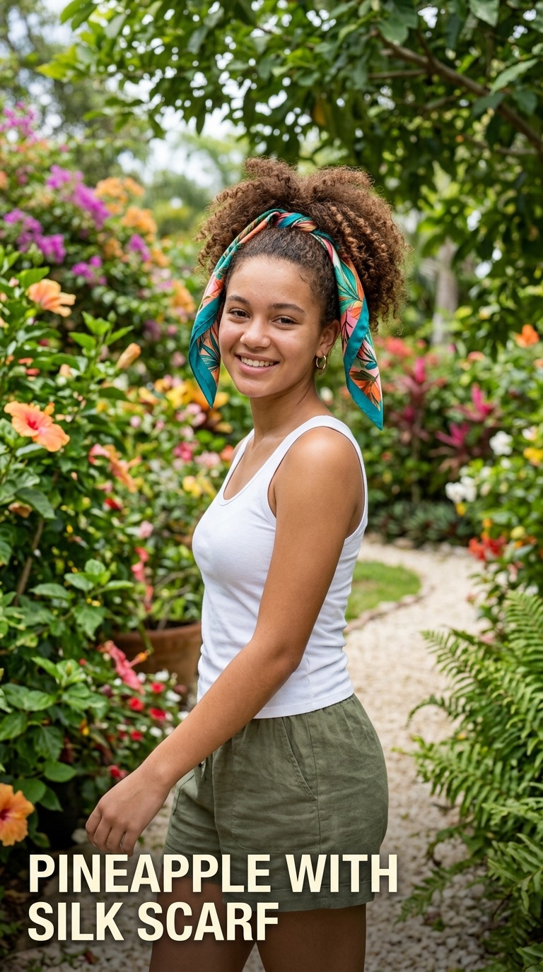 Pineapple with Silk Scarf