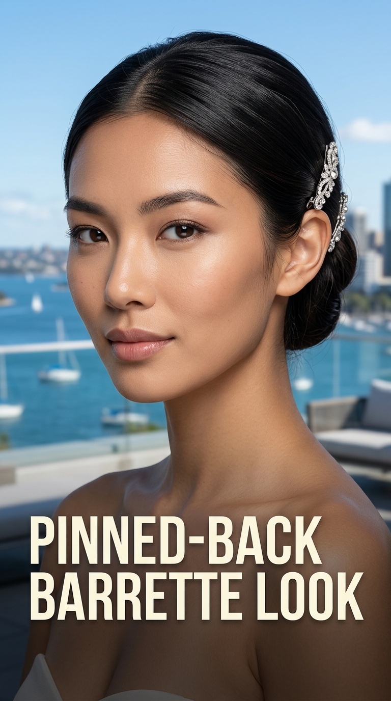 Pinned-Back Barrette Look