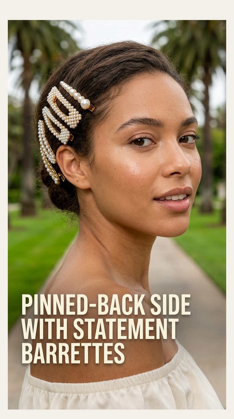 Pinned-Back Side with Statement Barrettes