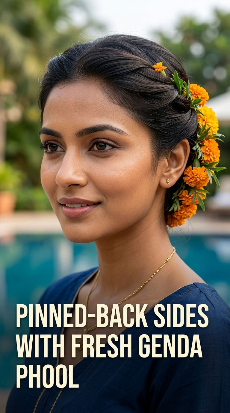 Pinned-Back Sides with Fresh Genda Phool