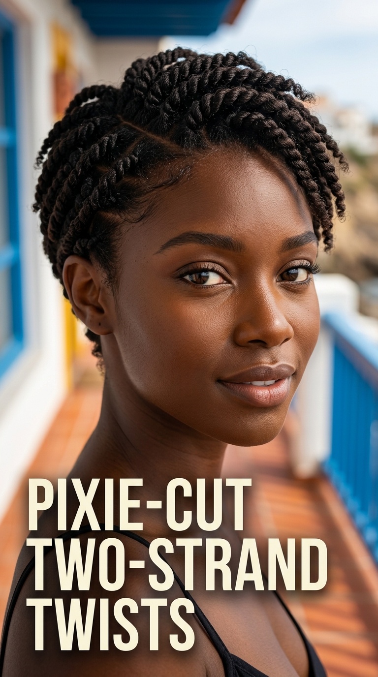 Pixie-Cut Two-Strand Twists
