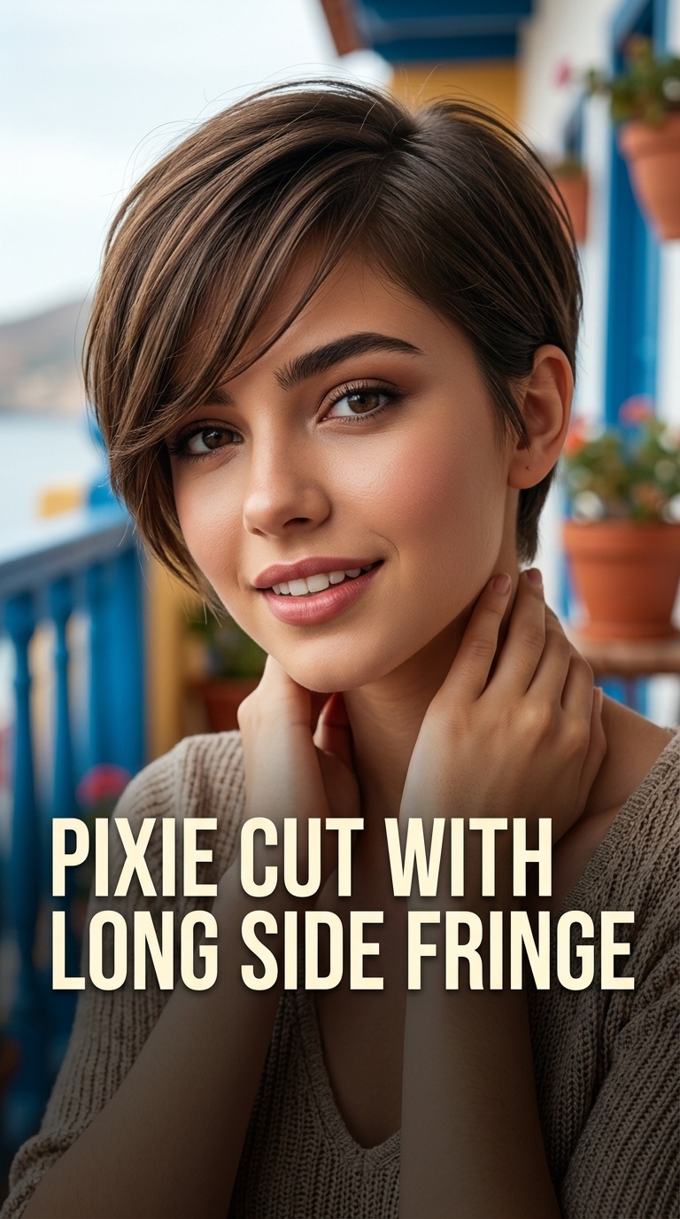 Pixie Cut with Long Side Fringe