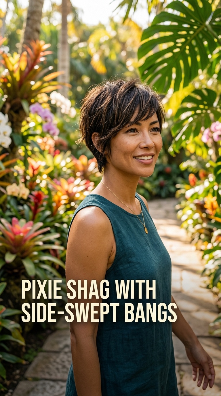 Pixie Shag with Side-Swept Bangs
