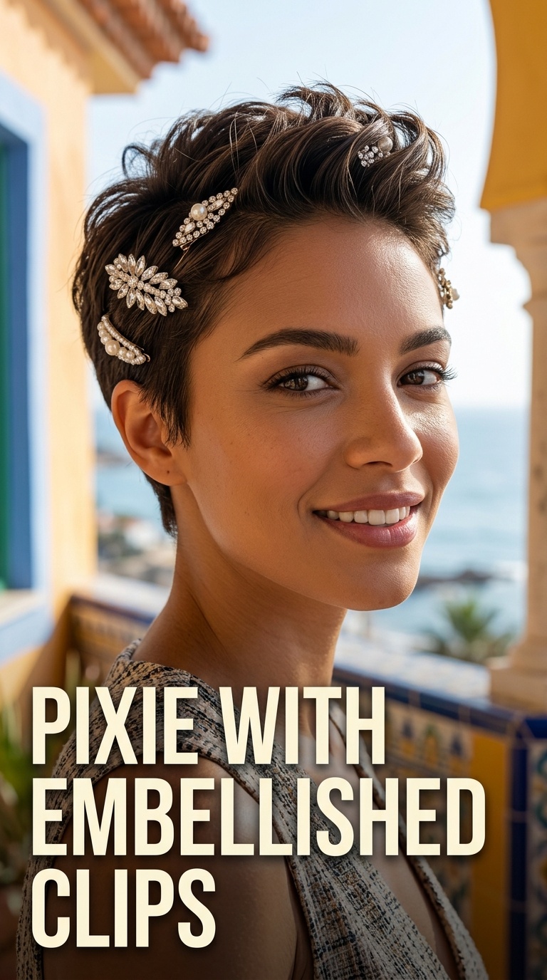 Pixie with Embellished Clips