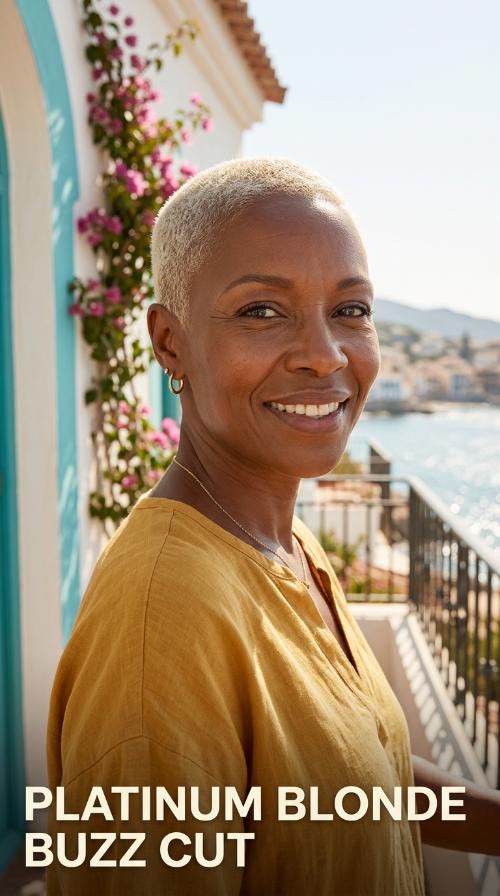 Platinum Blonde Buzz Cut