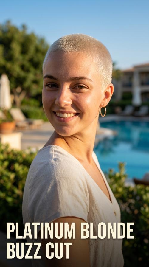 Platinum Blonde Buzz Cut