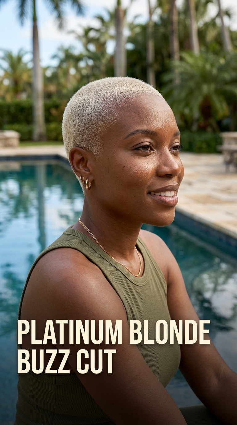Platinum Blonde Buzz Cut