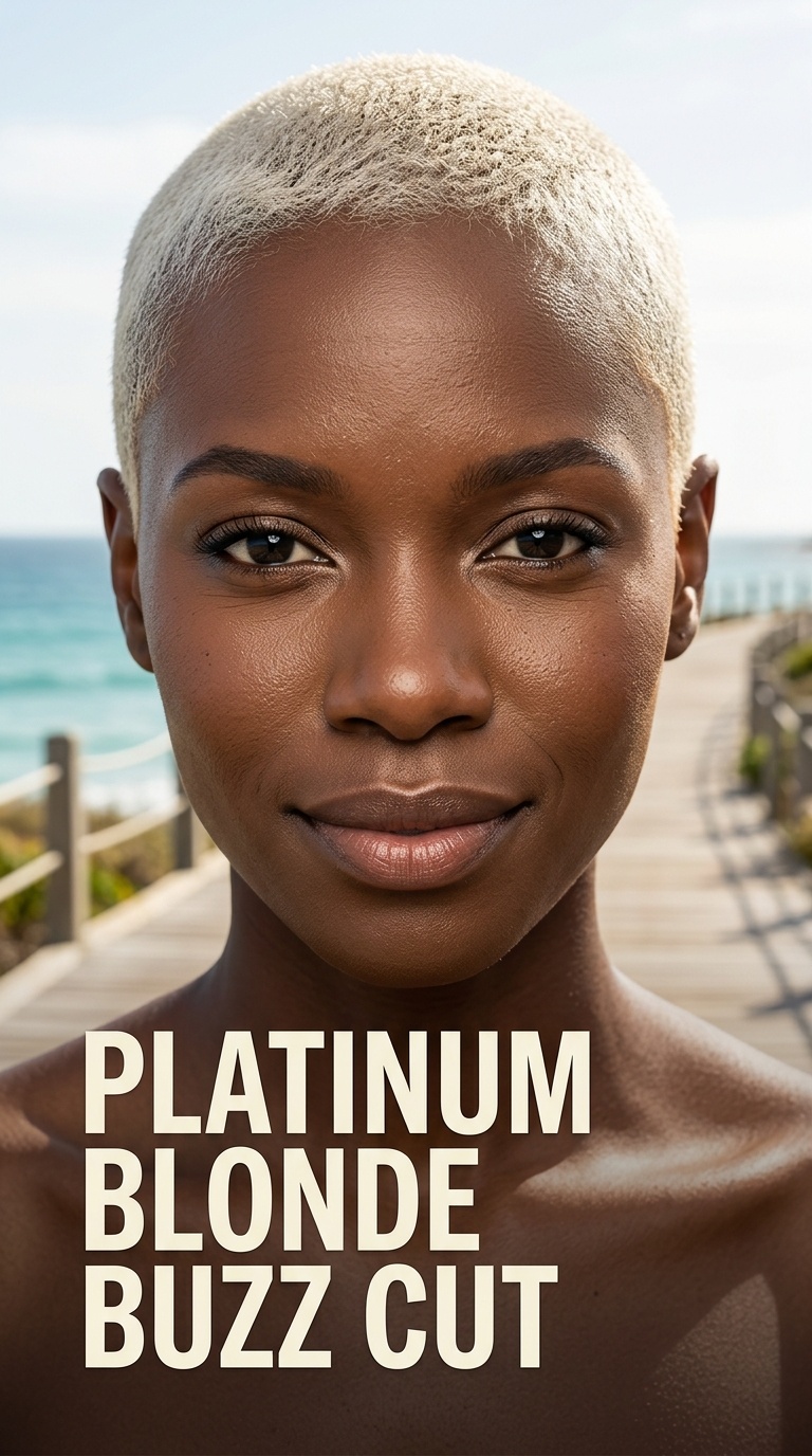 Platinum Blonde Buzz Cut