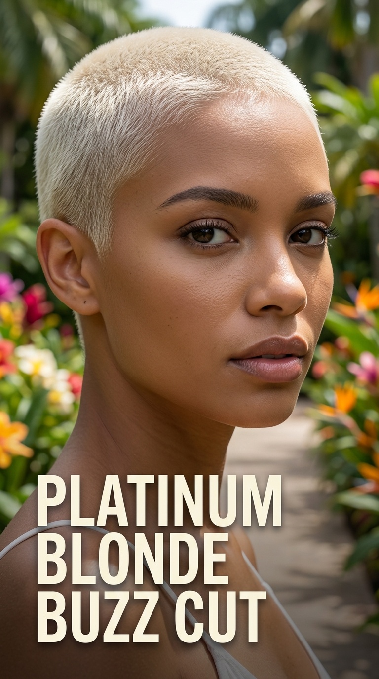 Platinum Blonde Buzz Cut
